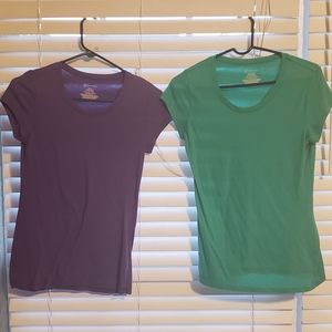 Purple and Green Tshirts.